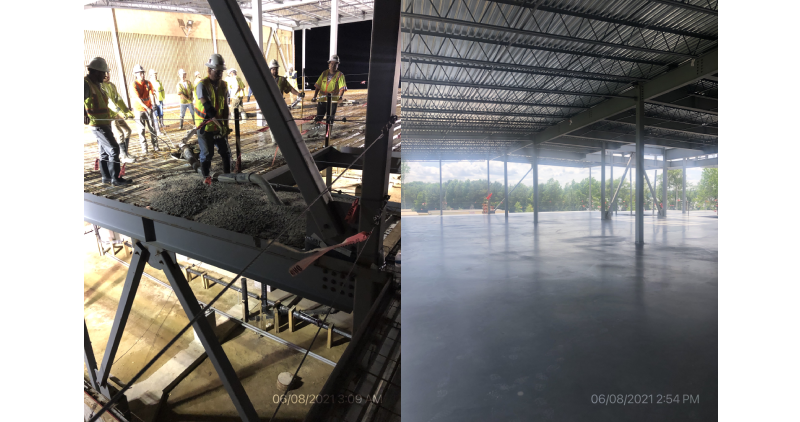 Second Floor concrete slab placed at P160